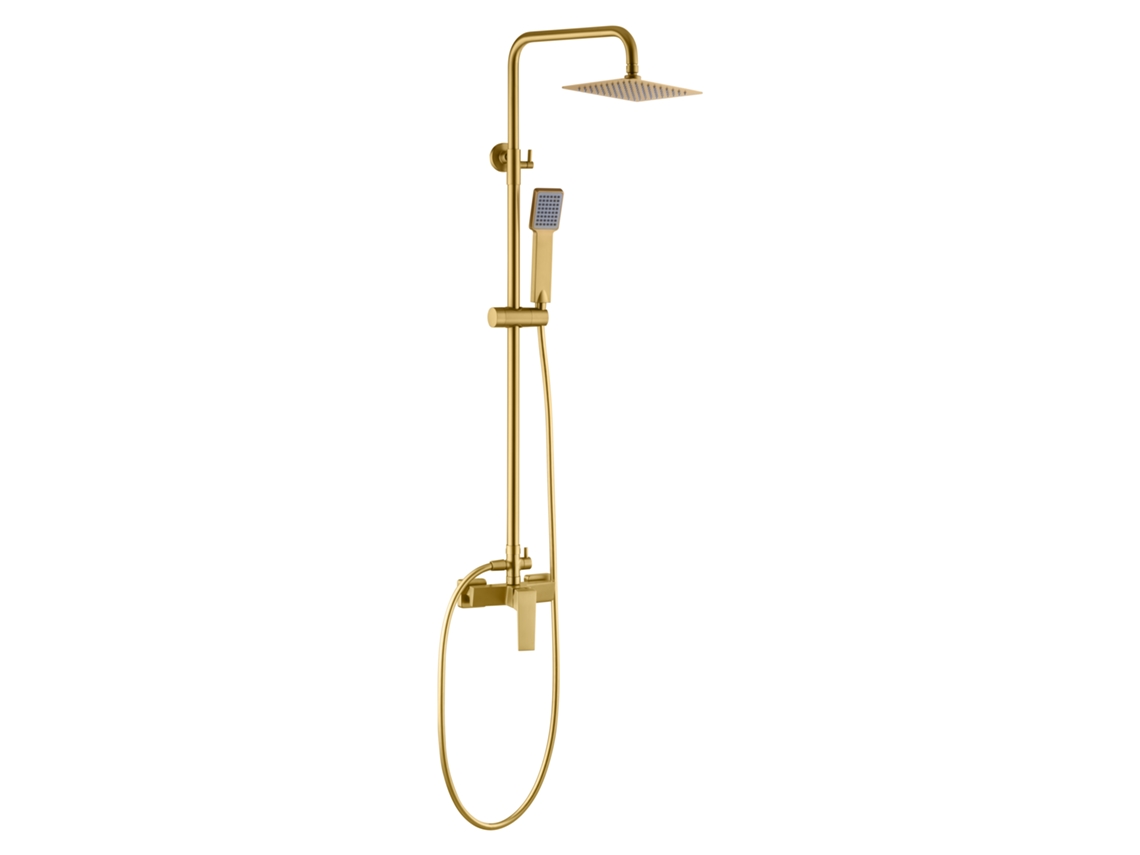 Coluna de Duche Extensível Chuveiro Termostático Extraplanoouro Escovado MICE COLLECTION