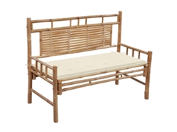 Vidaxl Banco De Jardim Com Almofadão 120 Cm Bambu