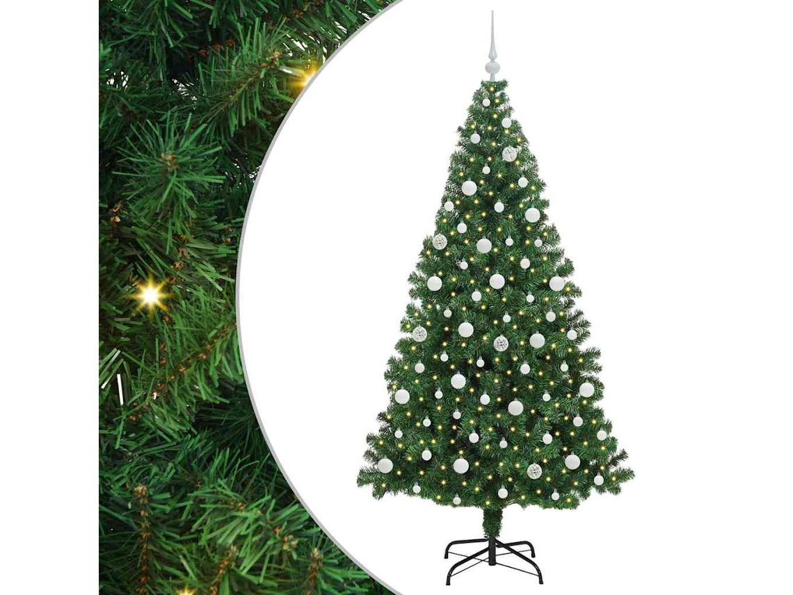 Conjunto 1 Luzes De Cordão Decorativas Vidaxl Verde Pvc (210 Cm)