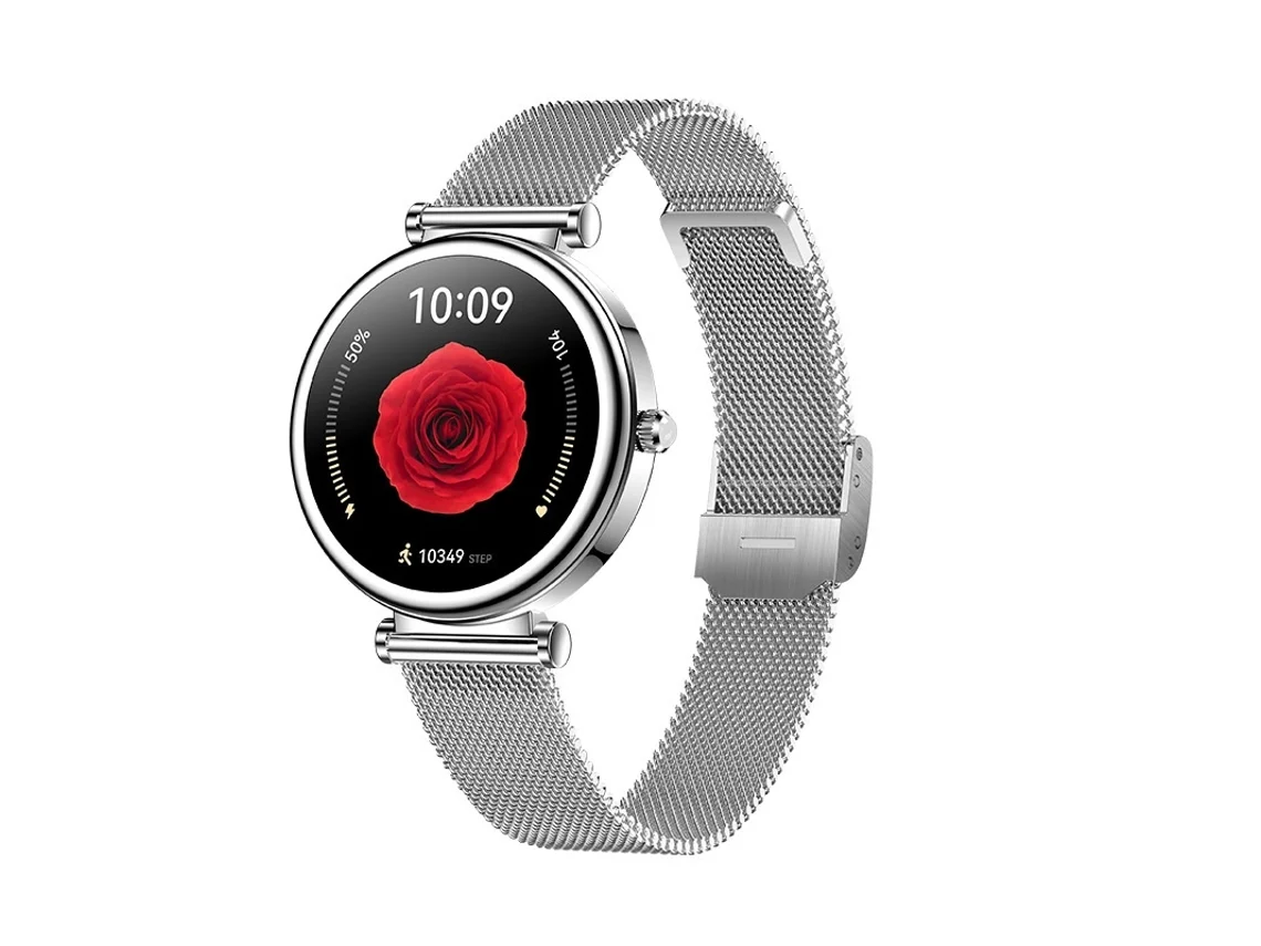 Smartwatch para Mulheres Relógio Fitness de 1 27” com Chamadas Bluetooth Monitoramento de Frequência Cardíaca Sono Spo2 e Estresse Mais de 110 IKIKSO
