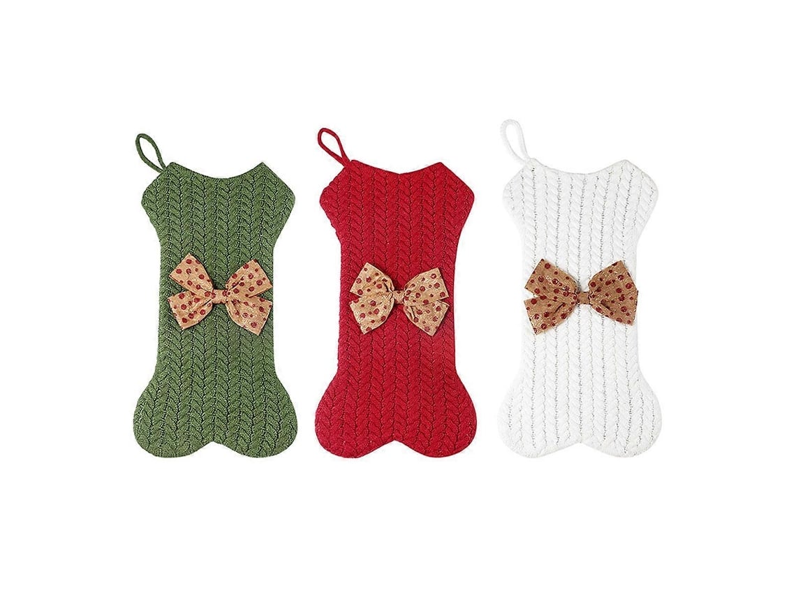 Meias De Natal, Pacote Com 3 Meias De Natal, Meias De Natal Grandes De Malha Olysi Shop
