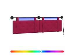 Conjunto 1 Cabeceira Suspensa Vidaxl Vermelho Veludo (190 X 55 X 5 Cm)