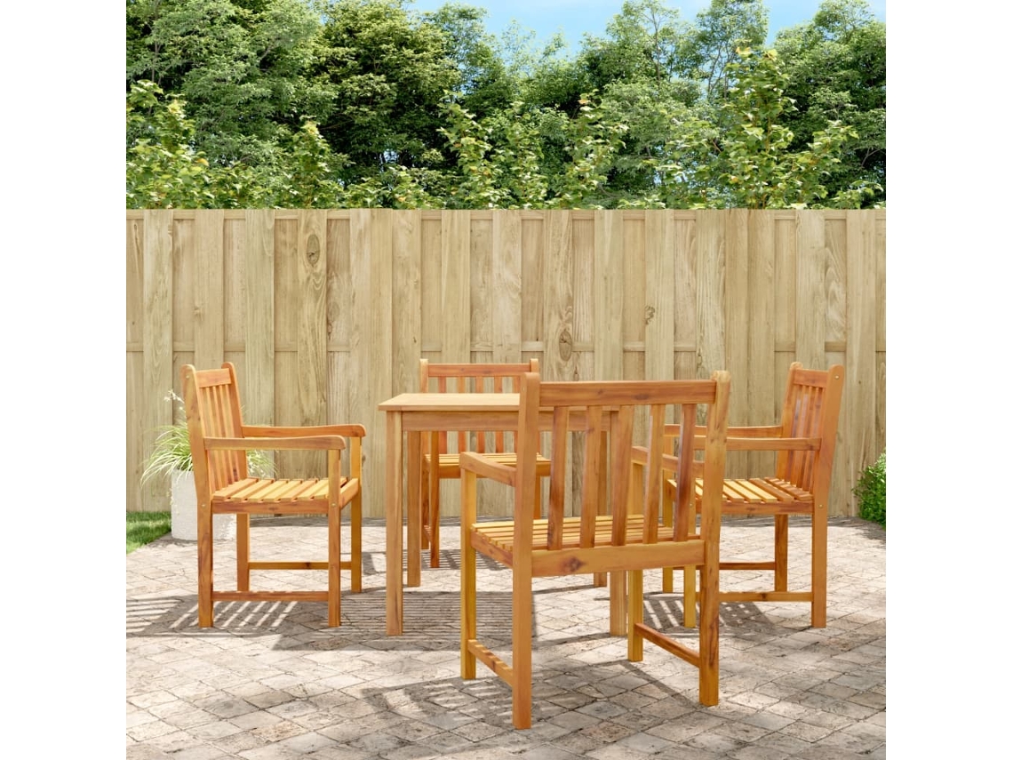 Cadeiras De Jardim 4 Pcs 56x55,5x90 Cm Madeira De Acácia Maciça Dkd Home Decor