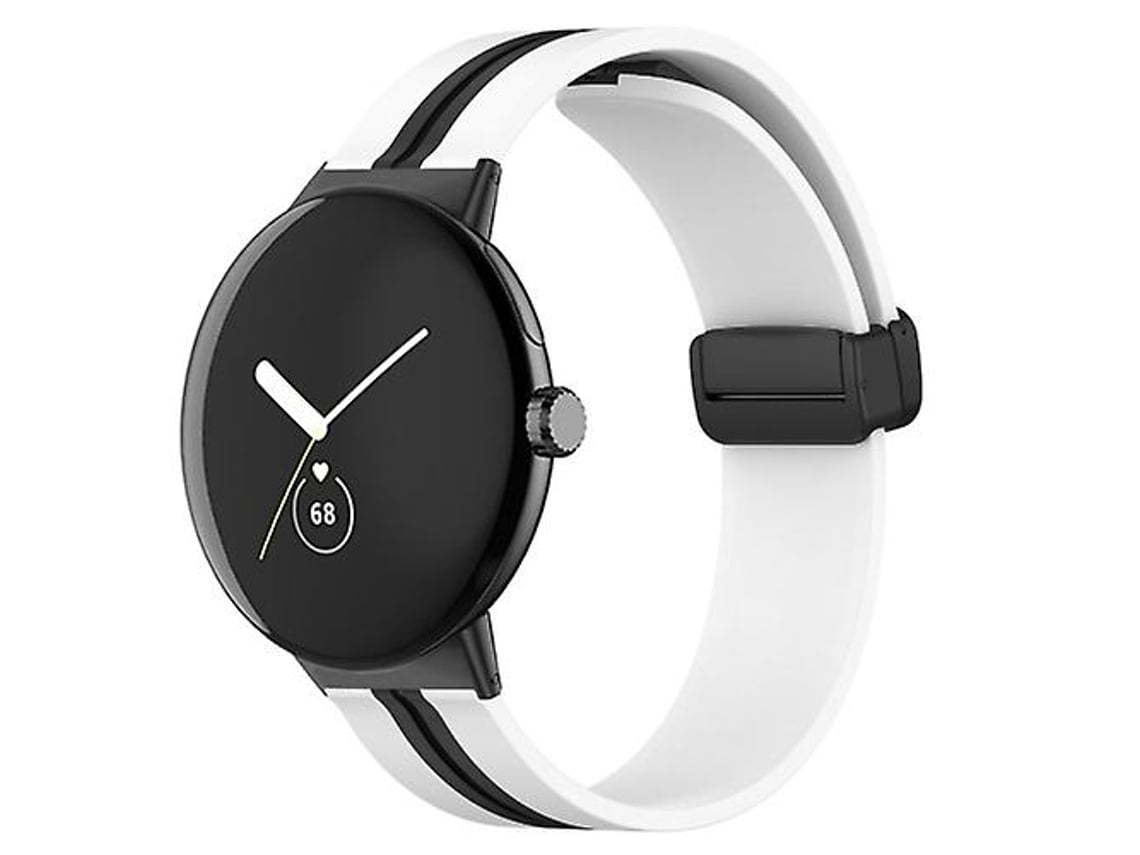 Lurelia Pulseira, Compatível Com Google Pixel Watch Silicone Bicolor Branco Preto