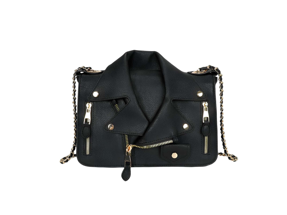 Bolsa Transversal Para Mulher Coleção Sky Rider Design Jaqueta Com Corrente
