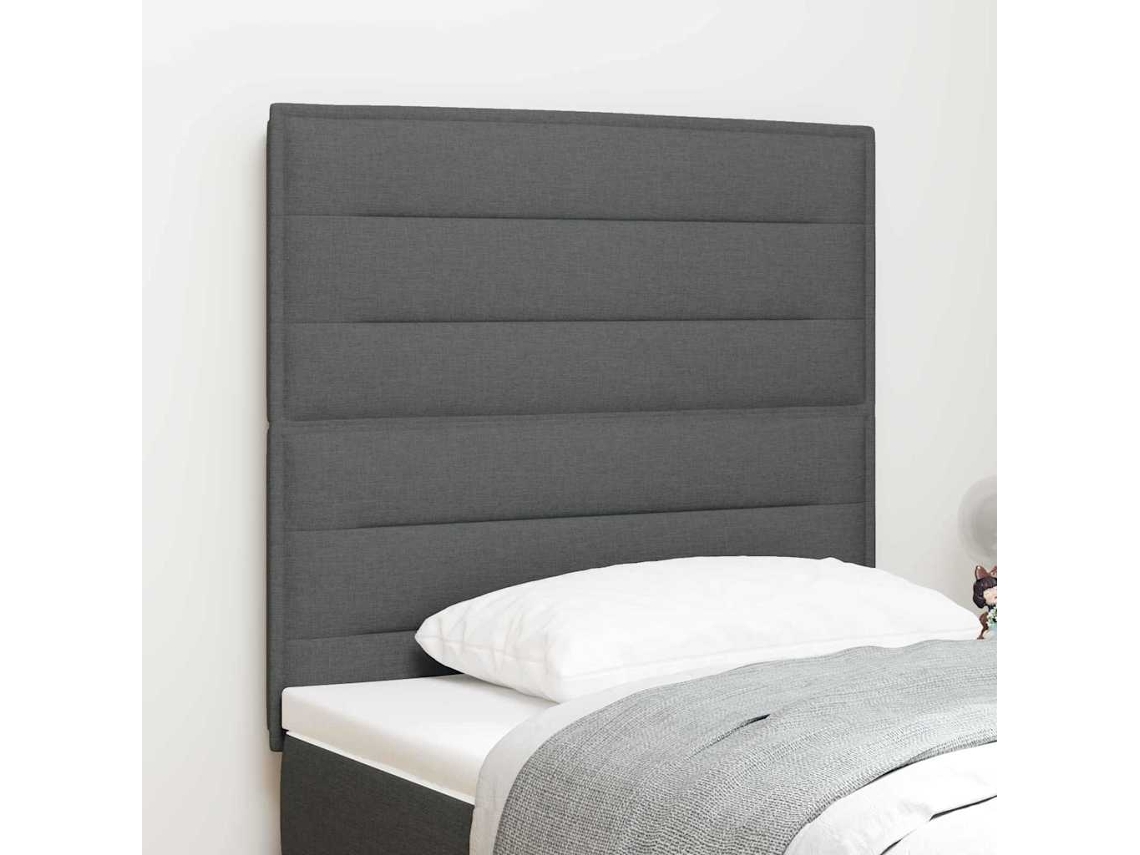 Vidaxl Cabeceira Cinza Escuro 80 Cm Tecido
