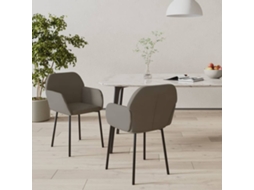 Vidaxl Cadeiras De Jantar 2 Pcs Veludo Cinzento-escuro