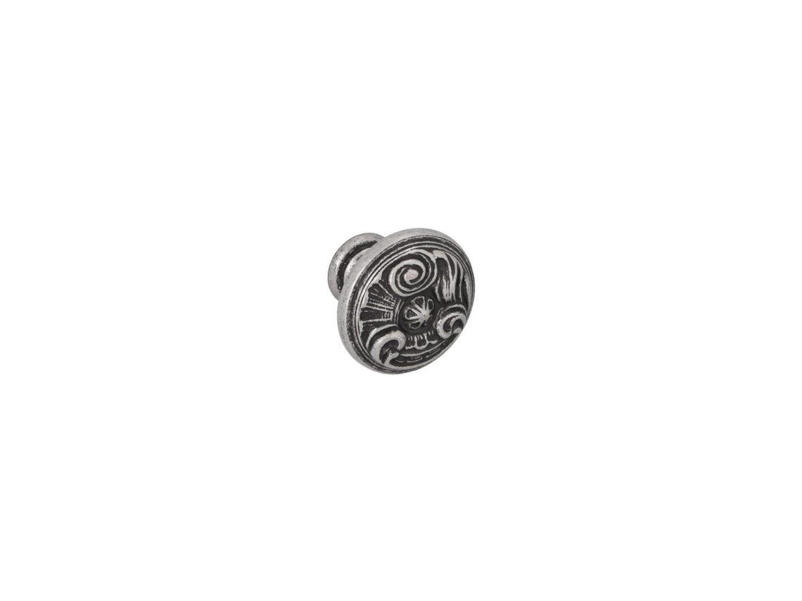 Puxador para Móveis Zamac Diâmetro 30mm Prata Antiga Brilhante Conjunto de 6 HARDWAREXCHANGE