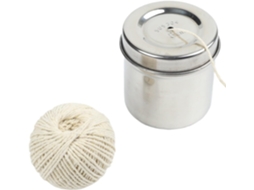 Conjunto de Suporte para Cozinhar Barbante Com 2 Rolos de Algodão Natural Fazer Linguiça E Assar – Dispensador Em Aço