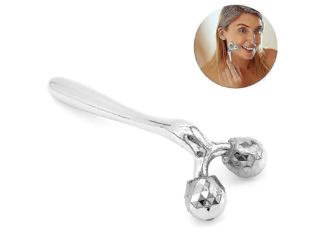 Mini Massageador Facial 3d para Cuidados com a Pele, e Corporal, Ferramenta de Firmeza. Prata. GOKOCO