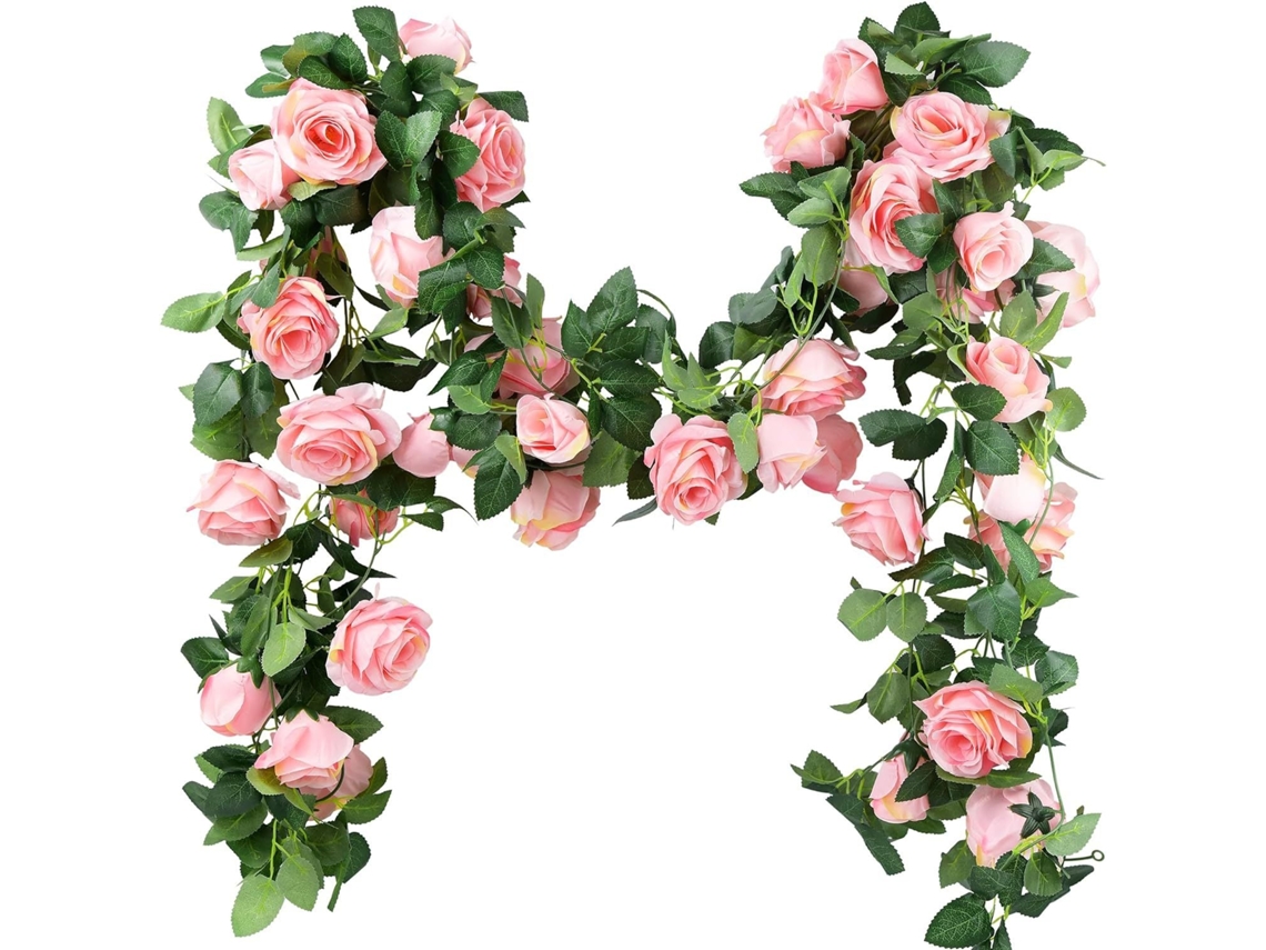 Kit com 3 Roseiras Artificiais Pequenas de Plástico para Decoração, com 10 Cabeças Cada BRILVIBERA