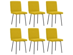 Vidaxl Cadeiras De Jantar 6 Pcs Veludo Amarelo