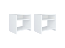 Bedside Cabinet, Bedside Cabinets Vidaxl Branco Madeira Processada (n/a)