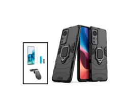 Kit Película de Vidro Nano Curved Uv Capa 3X1 Military Defender Suporte Magnético L Safe Driving Carro para Xiaomi 12X Preto PHONECARE