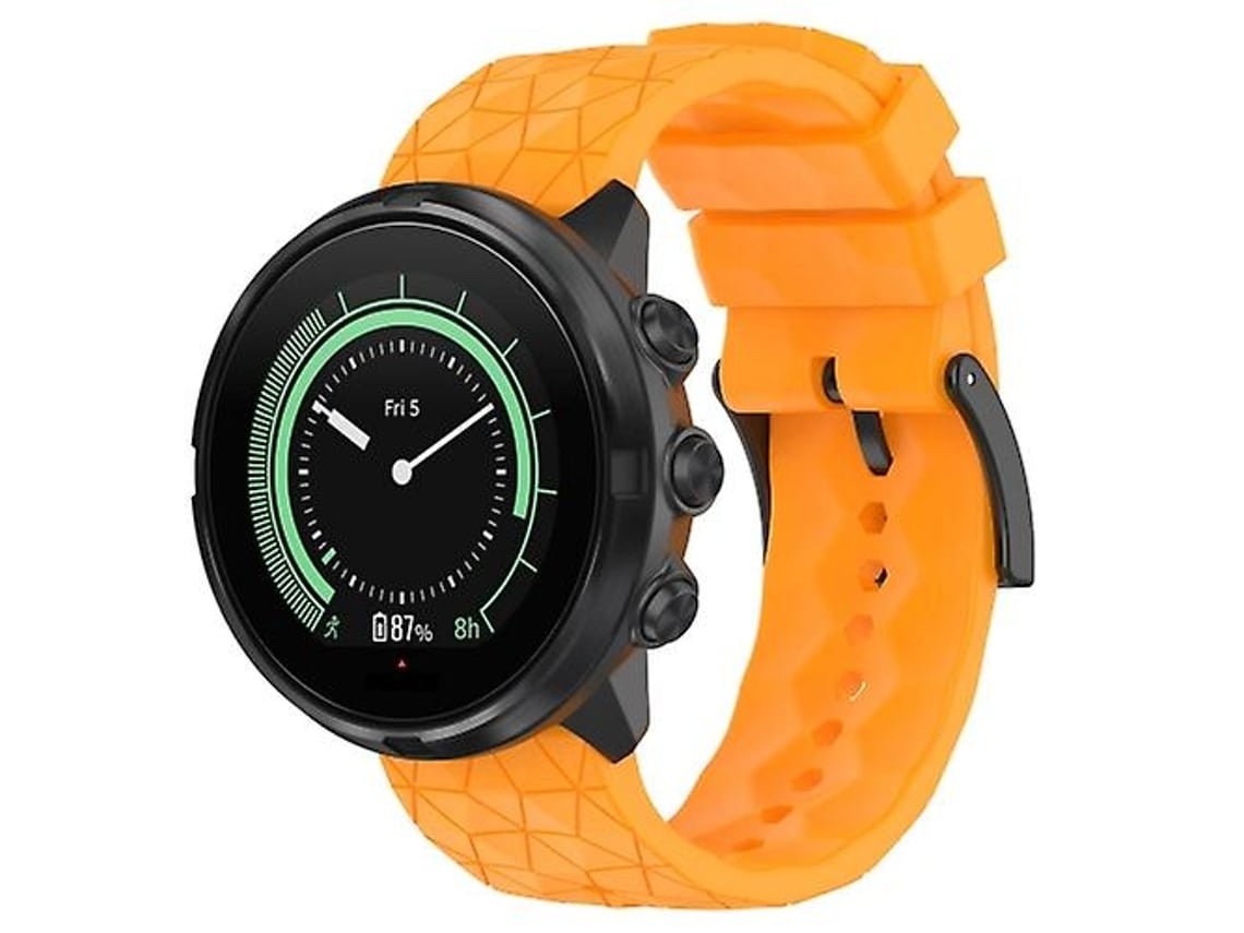 Lurelia Pulseira De Relógio Silicone Com Padrão Futebol Suunto 9 Baro 24 Mm, Amarela, Acabamento Moderno