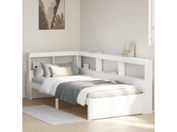 Cama Com Estante Sem Colchão 90x200 Cm Pinho Maciço Branco