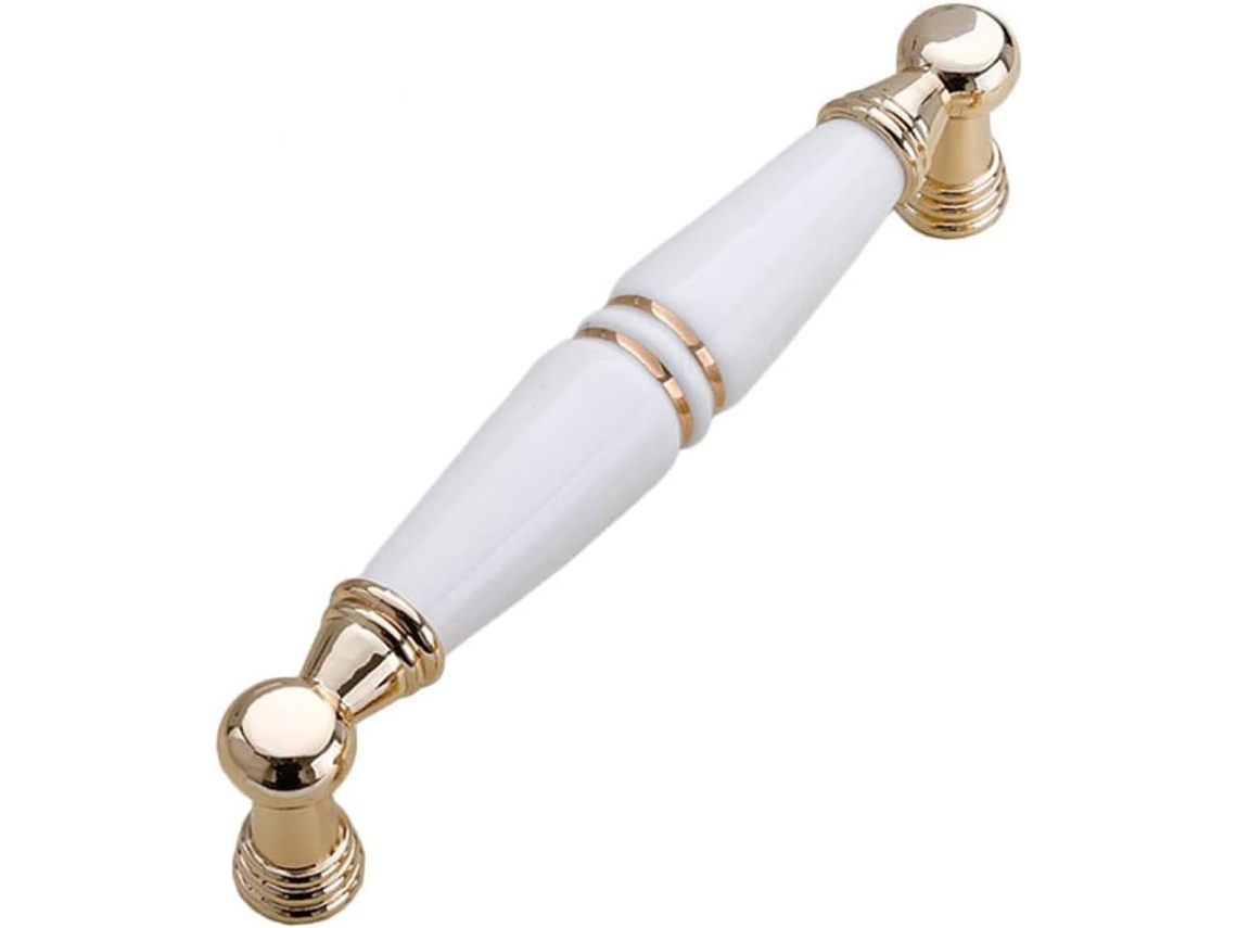Puxador De Cerâmica Elegante Em Estilo Europeu Para Armário, Porta De Guarda Roupa, Acessórios Para Móveis, Cor Ouro