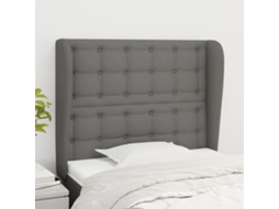 Cabeceira cama c/ abas tecido 103x23x118/128 cm cinzento-escuro