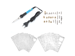Kit De Punção Em Madeira 39 Peças 60w, Conjunto De Pirografia Com Ferro De Solda 200~450℃, Gravura E Embossing