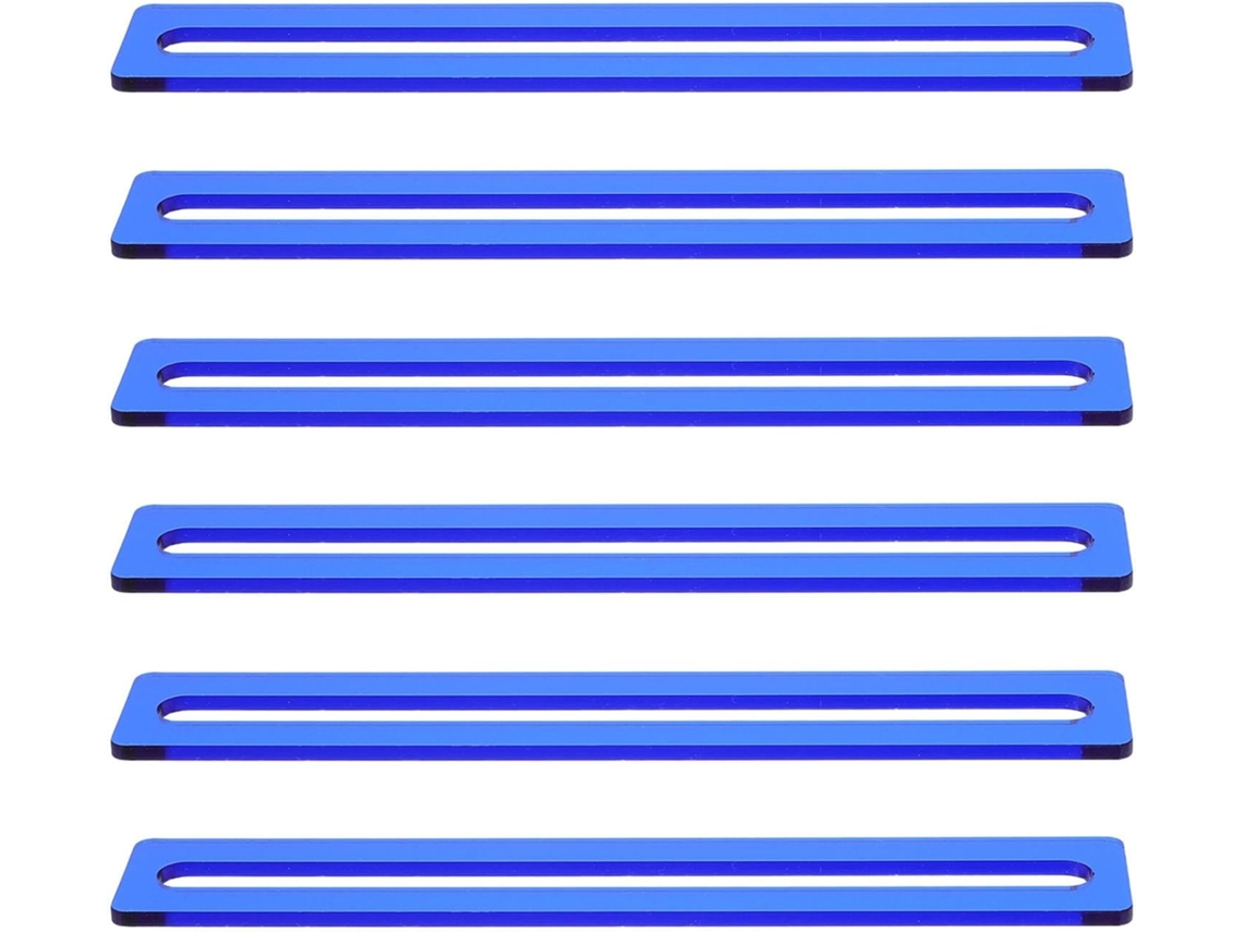 Marcadores de página para leitura complementar, 6 peças, acrílico azul