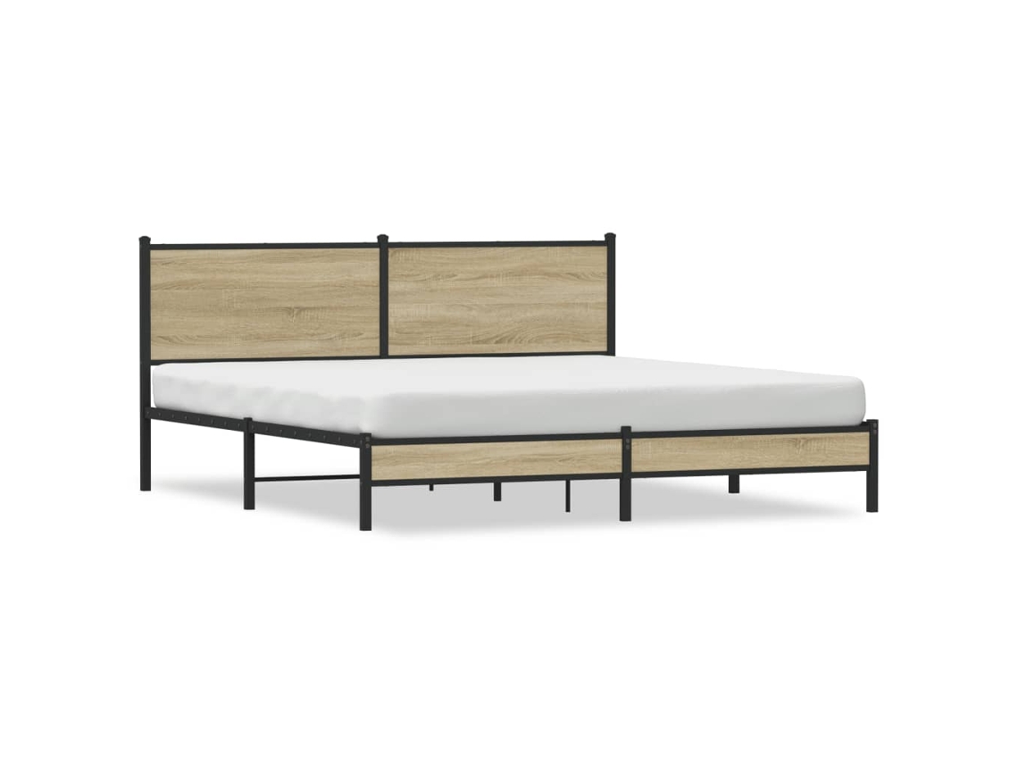 Bed Frame, Bed Frames Vidaxl Marrom Aço (183 X 213 Cm)