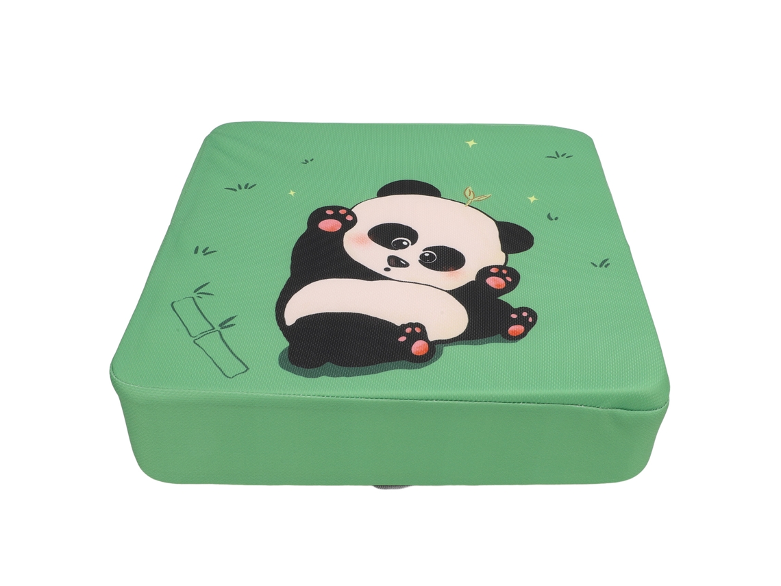 Coxim Elevador Para Crianças Com Design Portátil Anti-deslizante Panda Verde Para Mesa De Jantar