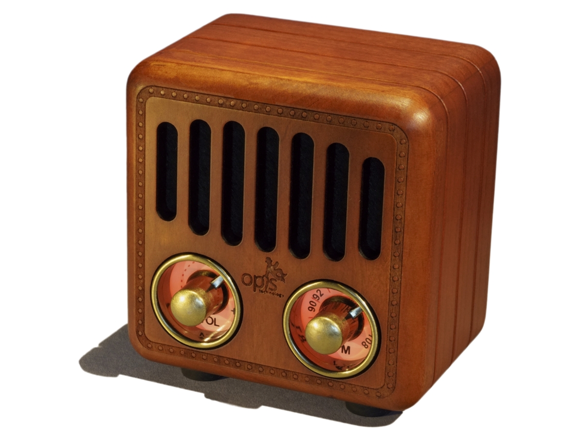 Rádio 2  Coluna  Bluetooth/Fm em Cherry Wood