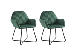 Vidaxl Cadeiras De Jantar 2 Pcs Veludo Verde