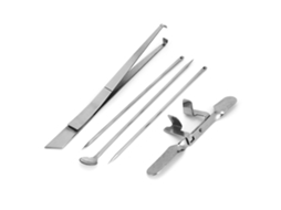 Kit de ferramenta de esterilização de galos em aço inoxidável para granjas avícolas veterinário 5 peças