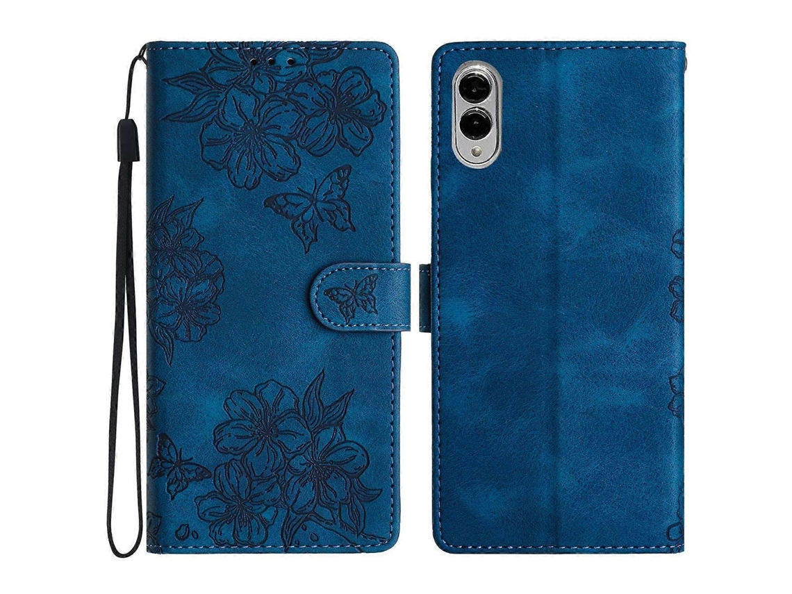 Capa De Couro Com Estampa De Flor De Borboleta E Toque Suave Para Samsung Galaxy S25 Edge