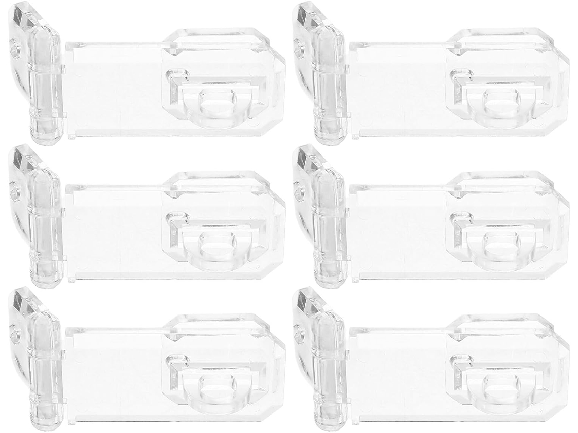 Conjunto de 6 Mini Placas Acrílicas Dobradiça para Armários,