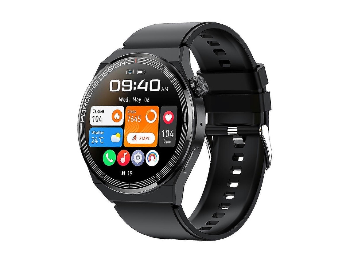 Relógio inteligente Ochstin 5HK46P com tela redonda de 1,36 polegadas e pulseira de silicone com função de chamada Bluetooth Hengrongshen