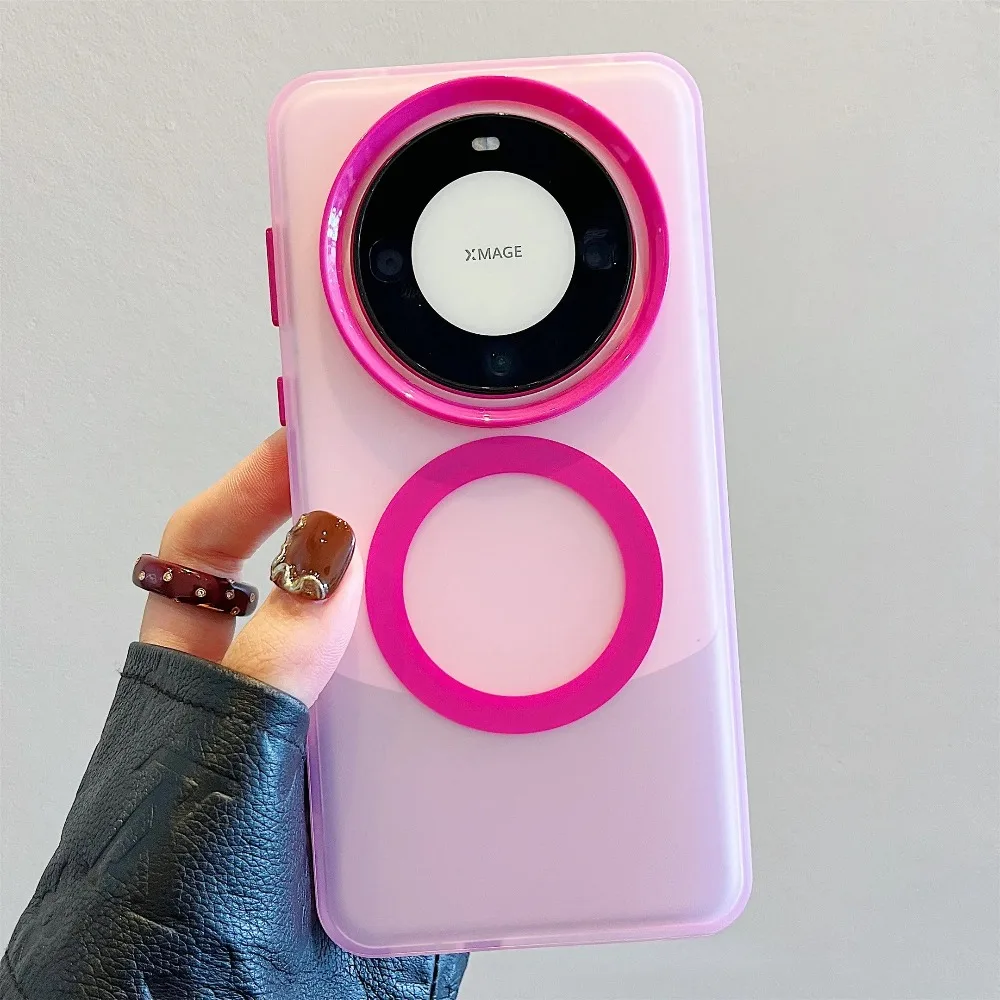 (rosa, Honor Magic8 Lite) Capa De Celular Com Carregamento Sem Fio Magnético, Resistente A Impactos E Com Acabamento Fosco Em Policarbonato.