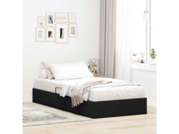Vidaxl Estrutura De Cama Ottoman Preto 100 X 200 Cm Veludo