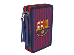 Plumier 3 Pisos Con Material Escolar Fc Barcelona