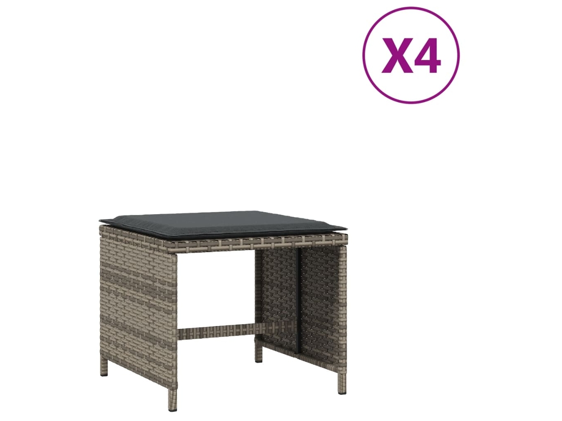 Garden Stool, Garden Stools Vidaxl Cinzeto Rattan / Vime