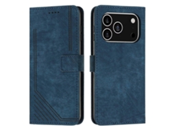 Capa De Couro Com Linhas Impressas Para Iphone 17 Pro