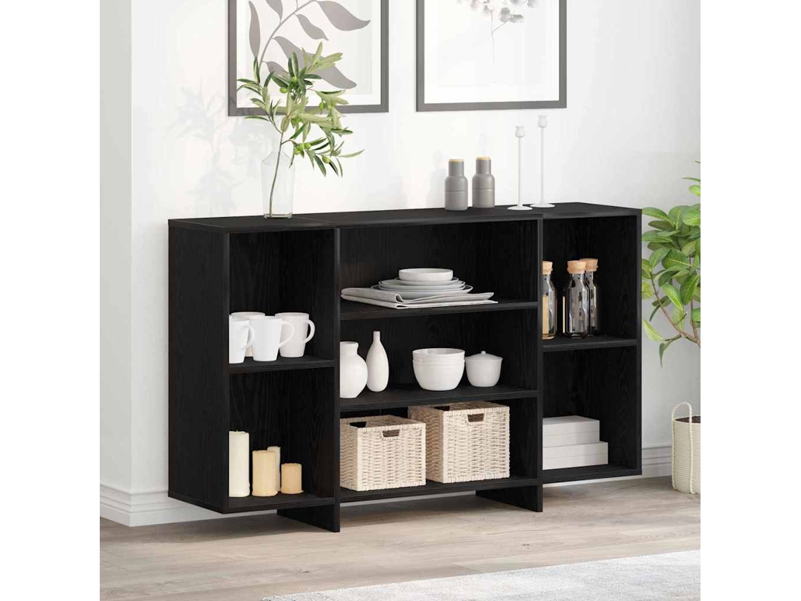Vidaxl Buffet Carvalho Preto 120 X 30 X 75 Cm Madeira Processada