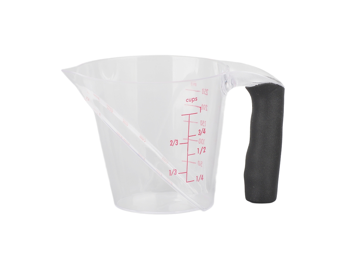 Copo Medidor De Plástico Resistente Ao Calor Com Alça, 250ml, Transparente Para Cozinhar