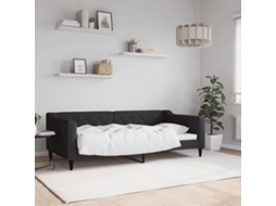 Sofá cama 90x190 cm tela negra