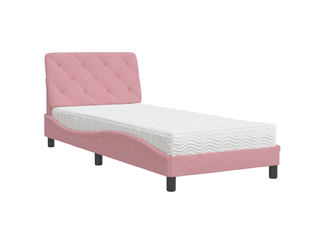 Bed, Beds Vidaxl Cor-de-rosa Veludo (80 X 200 Cm)