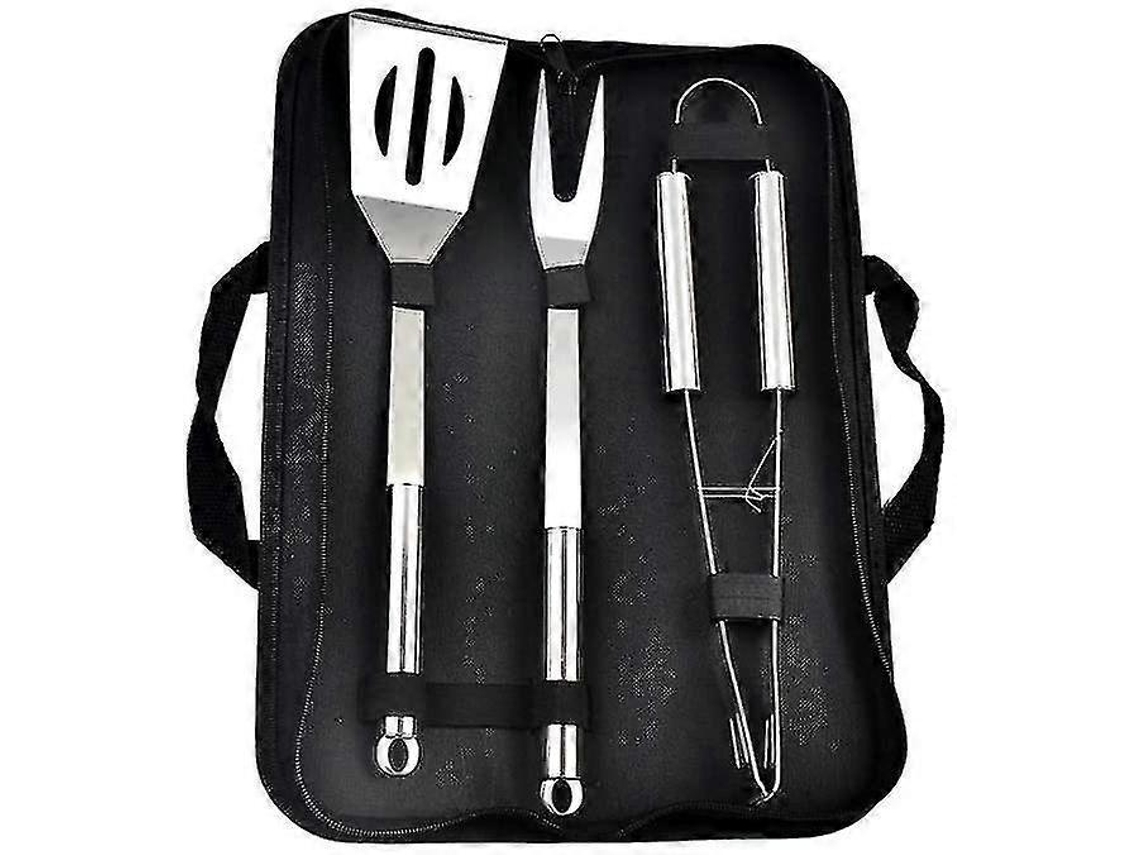 Lurelia Kit De Churrasco 3 Peças Aço Inoxidável Estojo Portátil Campismo