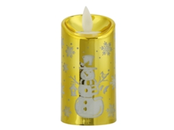 Luz de Vela Led Natal Boneco de Neve Decorativa Inovadora Simula Chama Material Abs Dourado M/l | S/MARCA