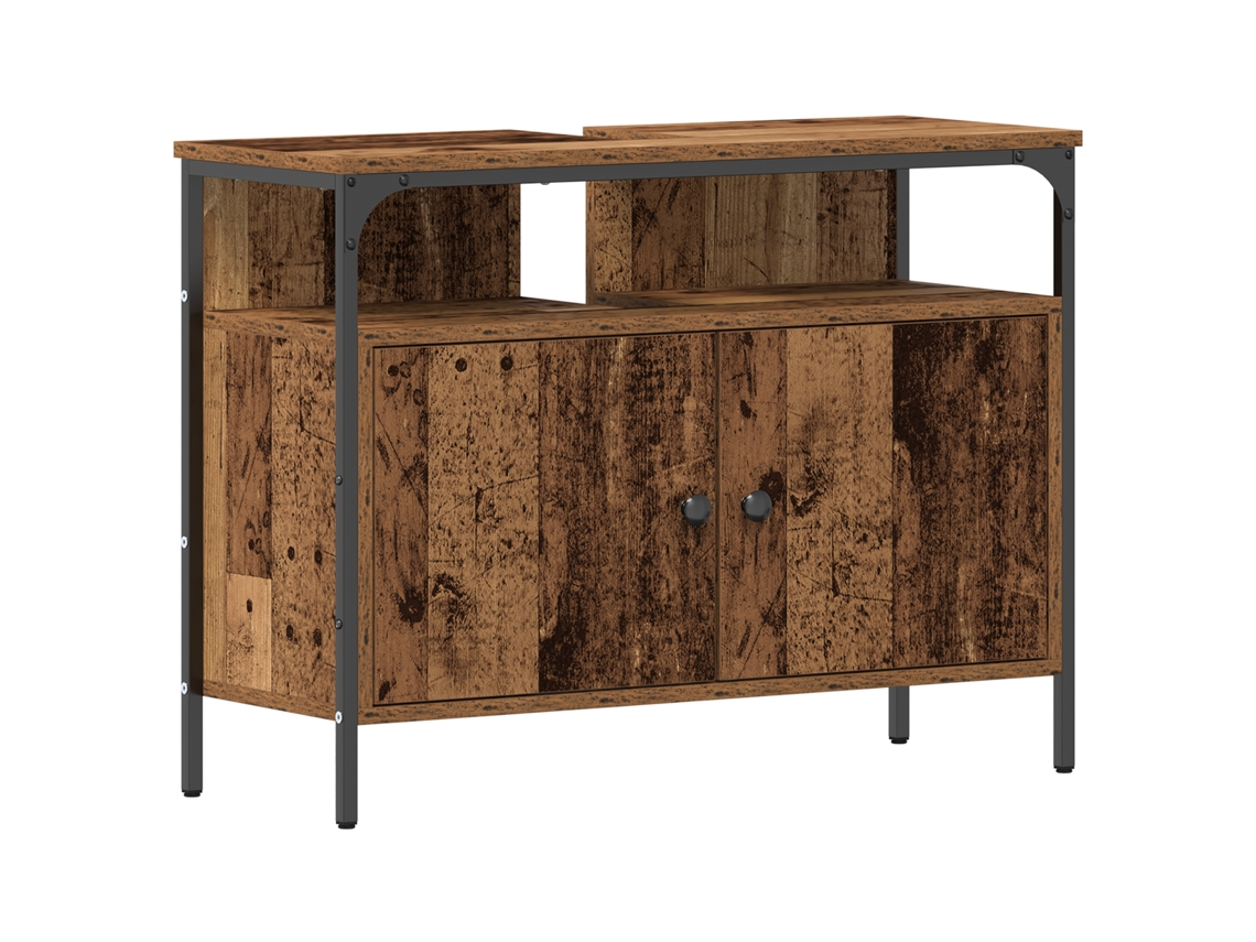 Conjunto 1 Armazenamento Para Banheiro Vidaxl Castanho Derivados De Madeira (80 X 30 X 60 Cm)