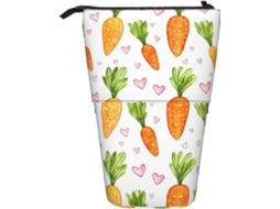 Case Trousse Crayons Télescopique Carrot Heart Debout Étui Crayons Légère Boite Crayon Fournitures