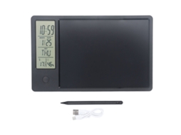 Quadro de calendário eletrônico ATS com luz multifuncional e bloco de notas LCD para mesa branca.