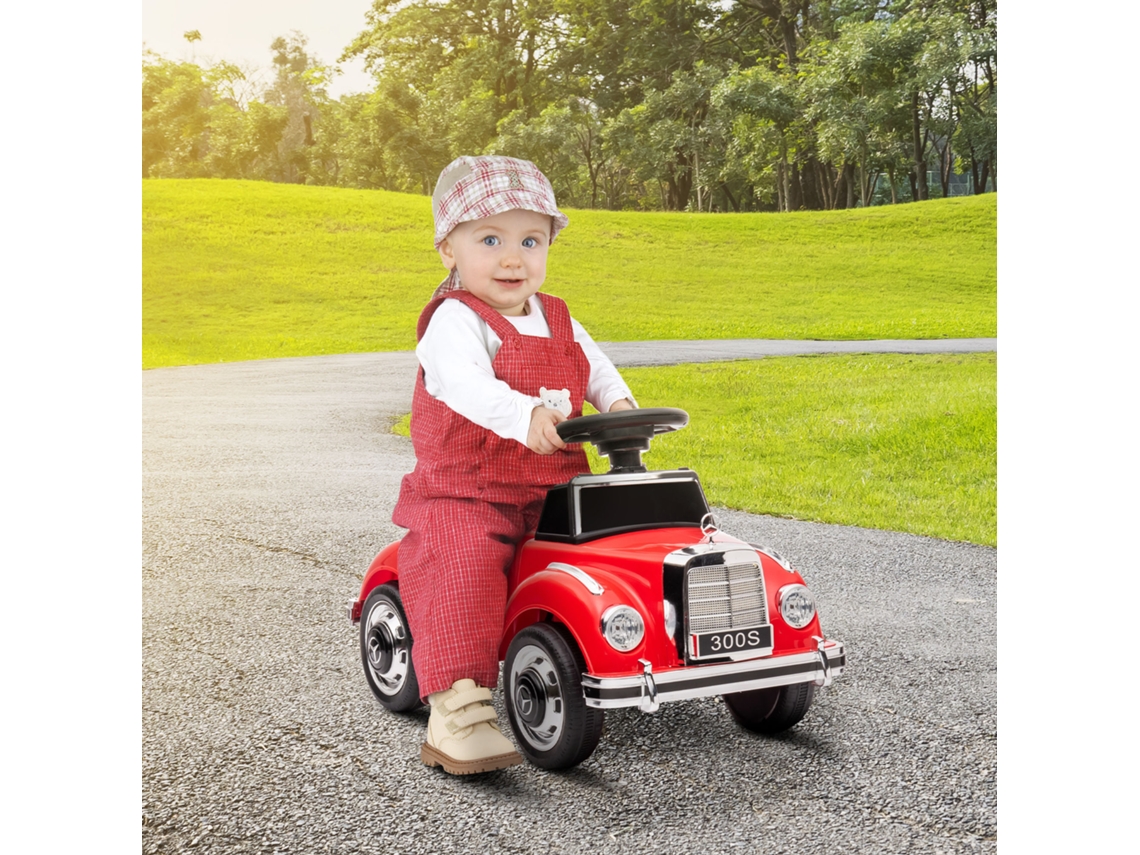 Carro Andador Com Licença Da Mercedes-benz 300s E Armazenamento Volante Sistema Anti-tombo 77.5x41.5x45 Cm Vermelho