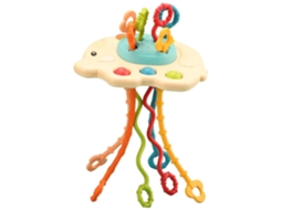 Brinquedo de Dentição com Corda para Bebê Montessori Sensorial para 6 12 Meses, Desenvolve a Pegada, Padrão Elefante CZHHMART