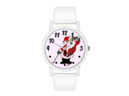 Relógio de Quartzo Estilo Vintage Pulseira de Couro Pu Feminino Masculino Branco