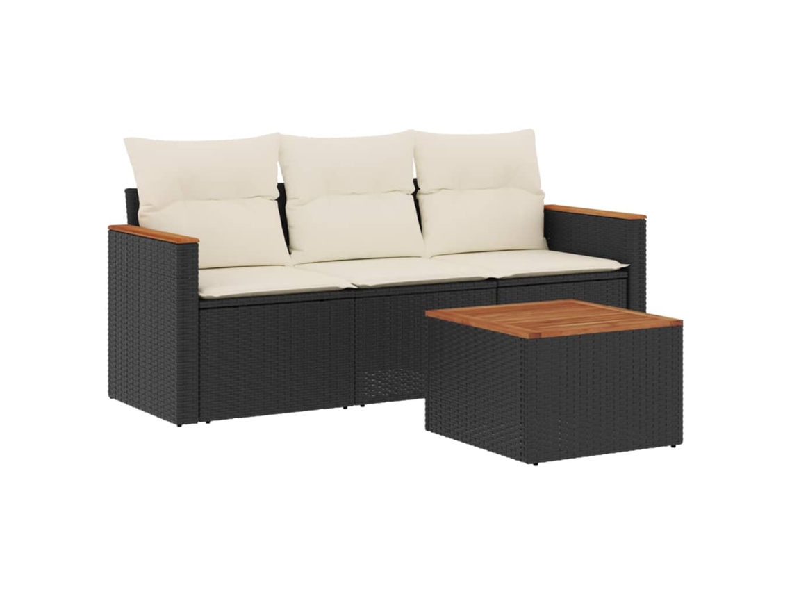Garden Sofa Set, Garden Sofa Sets Vidaxl Preto Rattan / Vime (n/a)
